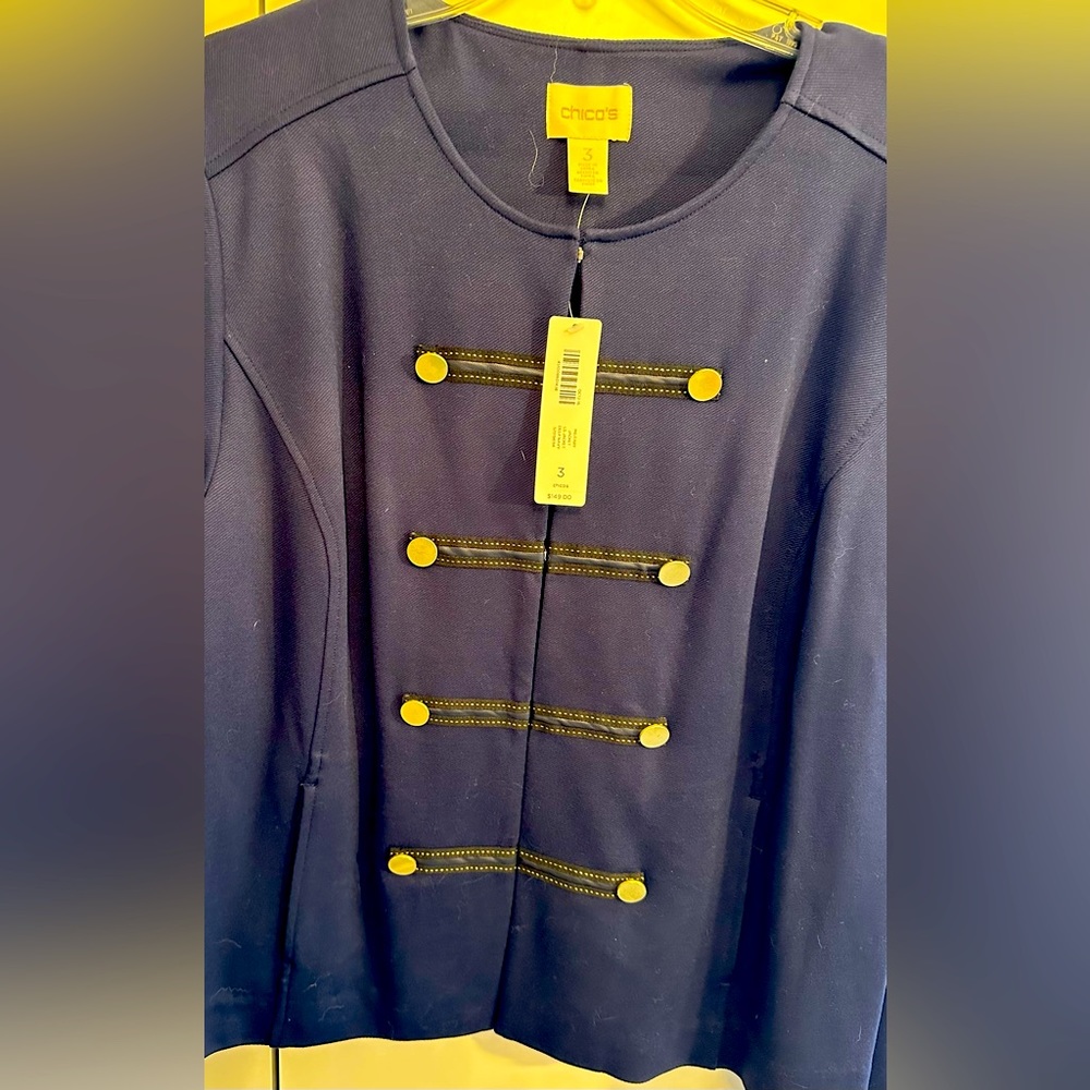 Chico’s Military Style Jacket - Size 3